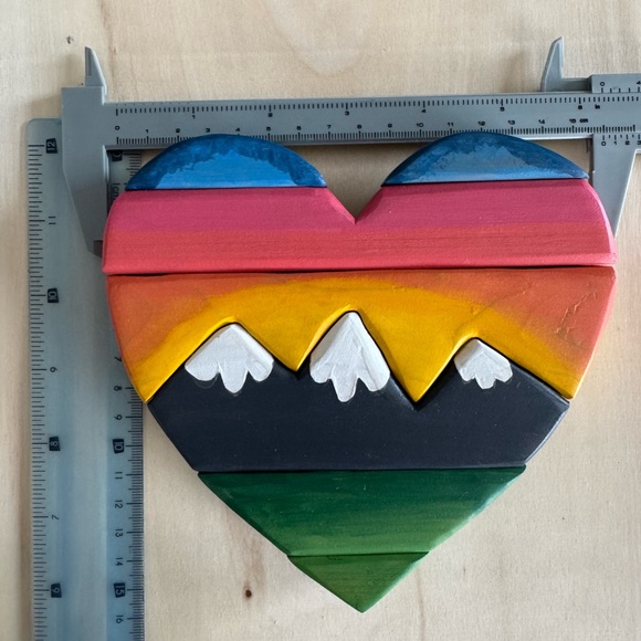 Colorful Heart Wood Wall Art - Picture 3 of 4